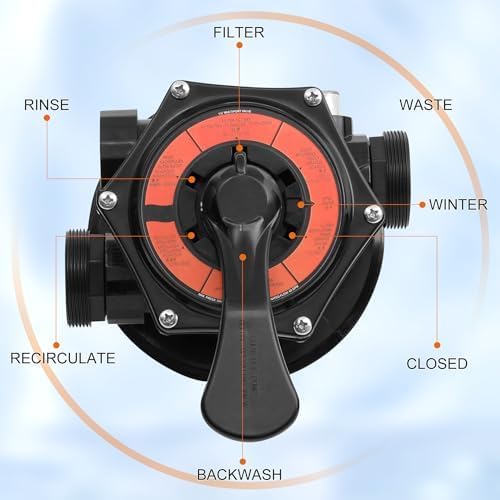 SP0714T Top-Mount Multi Port Valve Compatible with Hayward VariFlo,Replacement for Hayward Above-Ground Pro or VL 210 Series Sand Filter，1-1/2 Seven Position Control Valve